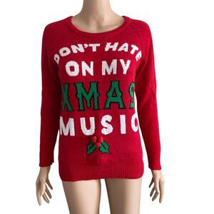 Cold Crush Ugly Christmas Sweater Womens XS Musical Red Pullover